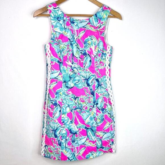 Lilly Pulitzer Lobsters In Love Mila Shift Dress 00 - Picture 2 of 13